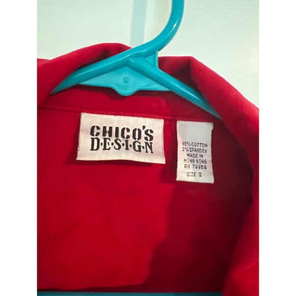 Chico’s Design Vintage Soft Corduroy Shirt Jacket Top – Size 2 (US L/12) - Picture 4 of 6